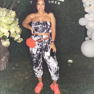 Matching 2 piece. tube top and sweatpants